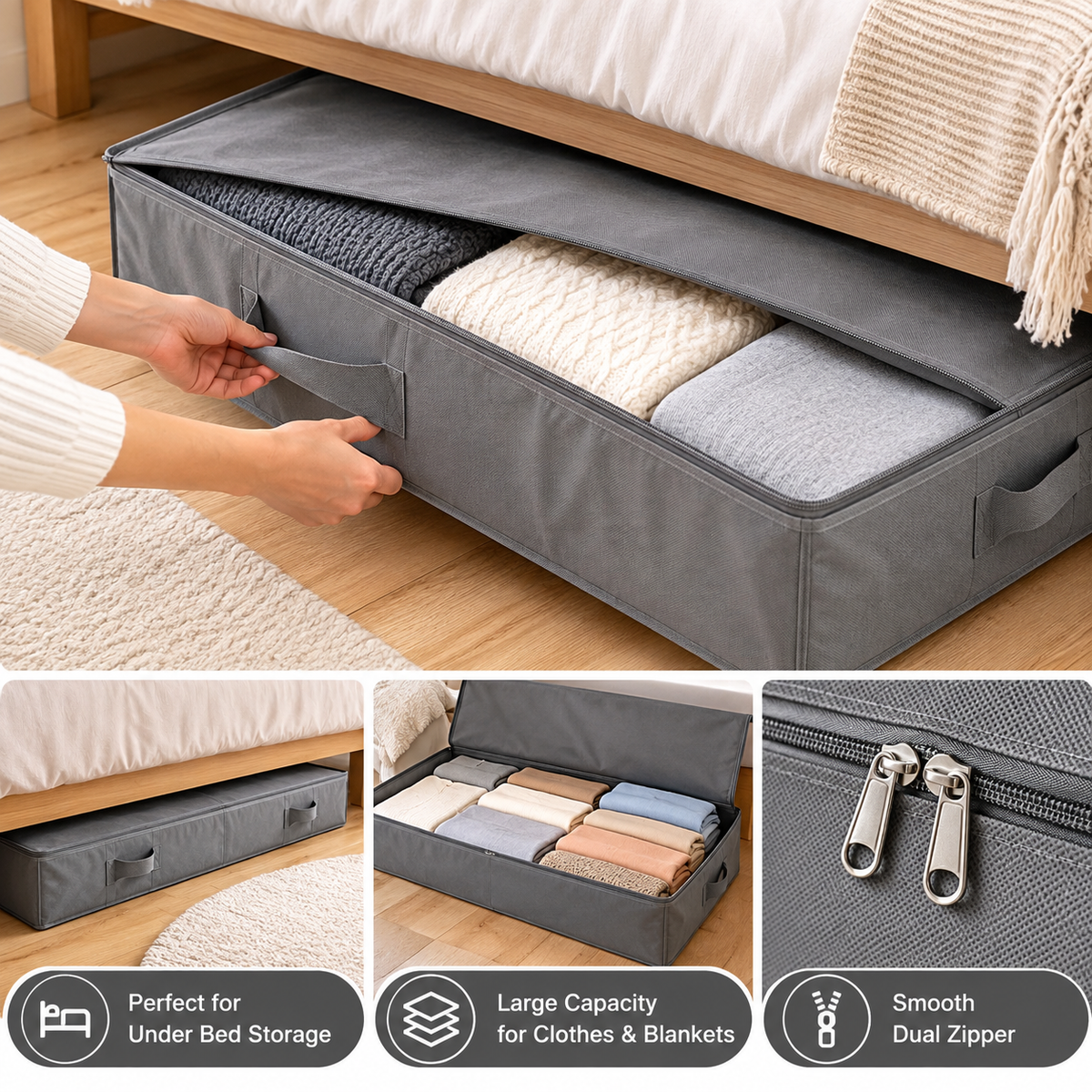 Under-Bed Clothes & Blanket Storage Organizer
