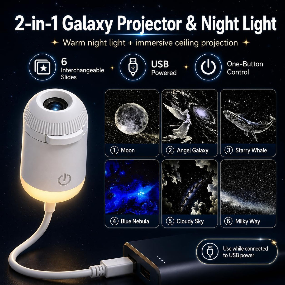 Mini USB Starry Sky Projection Lamp